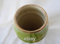 Antique Green Purple Iris Art Nouveau Style Tall Vase Royal Bonn Germany 1890