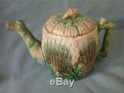 Antique Griffin, Smith, & Hill Etruscan SHELL & SEAWEED Majolica TEAPOT Beauty