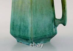 Antique Höganäs Art Nouveau jug in glazed ceramics. Early 20th C