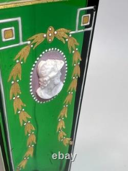 Antique Josef Riedel Vienna Secession Gold Decor Art Nouveau Glass Vase Cameo