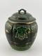 Antique Jugendstil Art Nouveau Green Man Covered Tobacco Jar Humidor Gilt Green