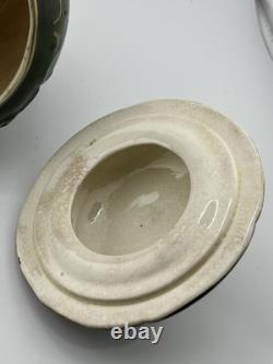 Antique Jugendstil Art Nouveau Green Man Covered Tobacco Jar Humidor Gilt Green