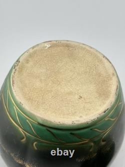 Antique Jugendstil Art Nouveau Green Man Covered Tobacco Jar Humidor Gilt Green