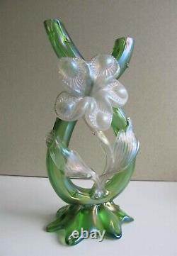 Antique Kralik Iridescent Thorn Double Bud Vase