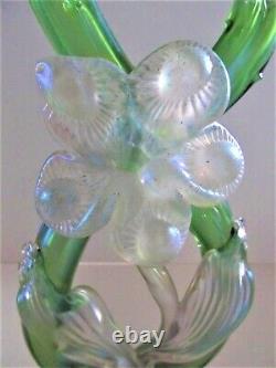 Antique Kralik Iridescent Thorn Double Bud Vase