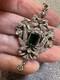 Antique La Belle Epoque Art Nouveau Silver French Paste Pendant Necklace 18 1/2