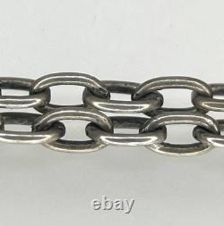 Antique La Belle Epoque Art Nouveau Silver French Paste Pendant Necklace 18 1/2