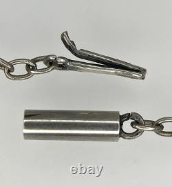 Antique La Belle Epoque Art Nouveau Silver French Paste Pendant Necklace 18 1/2