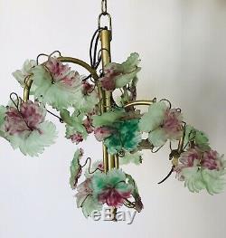 Antique Lamp Murano Venetian Czech Glass Grape Cluster Chandelier. Nouveau
