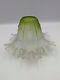 Antique Lamp Shade Green Ruffled Art Nouveau Frilly Pendant Light Shade Tulip