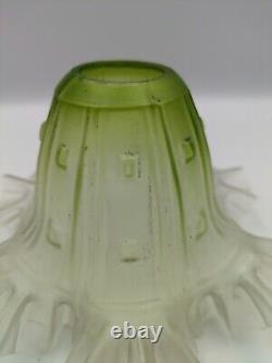 Antique Lamp Shade Green Ruffled Art Nouveau Frilly Pendant Light shade Tulip