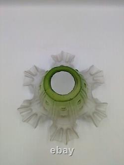 Antique Lamp Shade Green Ruffled Art Nouveau Frilly Pendant Light shade Tulip