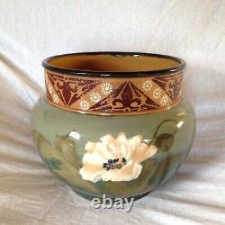 Antique Langley Pottery LOVIQUE WARE Large Hand Painted Bowl Circa. 1900 Signed