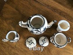 Antique Lenox Tea Set ALVIN STERLING OVERLAY Art Nouveau Green Mark