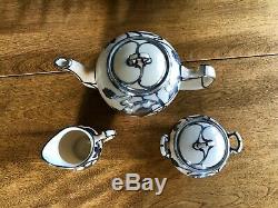 Antique Lenox Tea Set ALVIN STERLING OVERLAY Art Nouveau Green Mark