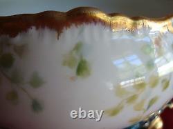 Antique Limoges France Hand Painted Ferner, Vase, Jardiniere, Bowl, Green & Gold