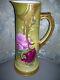 Antique Limoges Tankard Roses And Gold Art Nouveau Style Attist Signed Roby
