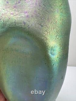 Antique Loetz Art Nouveau Iridescent Art Glass Pinched Form Vase 10 1/4 Tall