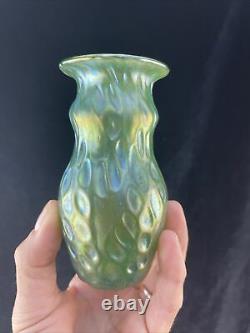 Antique Loetz Bohemian Art Glass Miniature 4 Diaspora Vase Diaspora