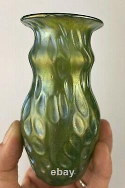 Antique Loetz Bohemian Art Glass Miniature 4 Diaspora Vase Diaspora