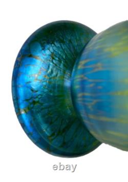 Antique Loetz Creta Papillon Blue-green Art Nouveau Iridescent Glass Vase 12