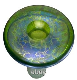 Antique Loetz Creta Papillon Blue-green Art Nouveau Iridescent Glass Vase 12
