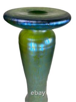 Antique Loetz Creta Papillon Blue-green Art Nouveau Iridescent Glass Vase 12