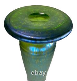 Antique Loetz Creta Papillon Blue-green Art Nouveau Iridescent Glass Vase 12