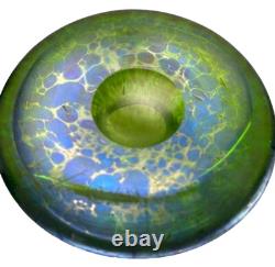 Antique Loetz Creta Papillon Blue-green Art Nouveau Iridescent Glass Vase 12