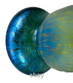 Antique Loetz Creta Papillon Blue-green Art Nouveau Iridescent Glass Vase 12
