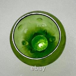 Antique Loetz Creta Rusticana Art Nouveau Iridescent Green Art Glass Vase