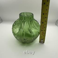 Antique Loetz Crete Rusticana Iridescent Art Glass Vase Austrian Art Nouveau