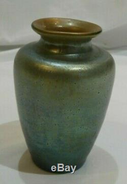 Antique Loetz Iridescent Art Nouveau Petite Art Glass Vase