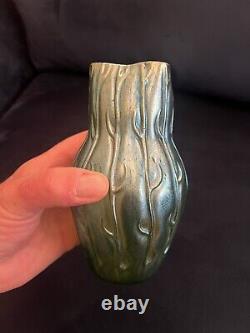 Antique Loetz Iridescent Blue Green Art Glass Neptun Vase Beautiful Condition