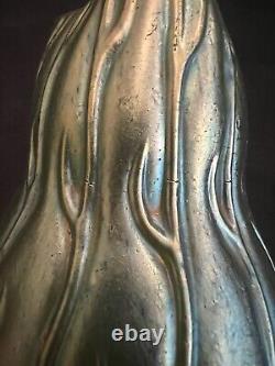 Antique Loetz Iridescent Blue Green Art Glass Neptun Vase Beautiful Condition