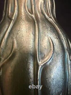 Antique Loetz Iridescent Blue Green Art Glass Neptun Vase Beautiful Condition