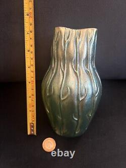 Antique Loetz Iridescent Blue Green Art Glass Neptun Vase Beautiful Condition