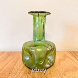 Antique Loetz Iridescent Crete Green Vase Art Nouveau 1899