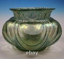 Antique Loetz Wellenoptisch Oceanik Squat Lobed Melon Art Glass Vase PN II-257