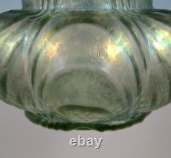 Antique Loetz Wellenoptisch Oceanik Squat Lobed Melon Art Glass Vase PN II-257