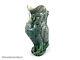 Antique Majolica Art Pottery Owl Pitcher, Green Glaze 1800s