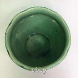 Antique Majolica Weller Art Nouveau Rose Planter Floral Blue Green Large