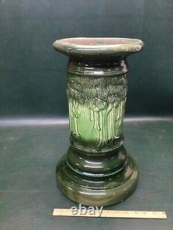 Antique McCoy Art Pottery Majolica Avenue of Trees Jardiniere Stand Pedestal