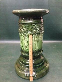Antique McCoy Art Pottery Majolica Avenue of Trees Jardiniere Stand Pedestal
