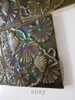 Antique Minton Ceramic Tile 7 Pine Cone Art Nouveau Pottery Green Arts Crafts