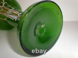 Antique Moser Bohemian Art Nouveau Green Enamelled Vase 55