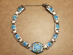 Antique Murrle Bennett Art Nouveau Enamel and Silver Liberty's Bracelet