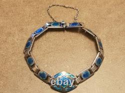 Antique Murrle Bennett Art Nouveau Enamel and Silver Liberty's Bracelet