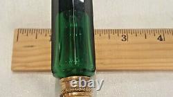 Antique Ornate Jeweled Double Ended Green Lay Down Perfume Bottle