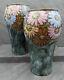 Antique Pair Of Royal Doulton Art Deco Floral New Style Vases Florrie Jones